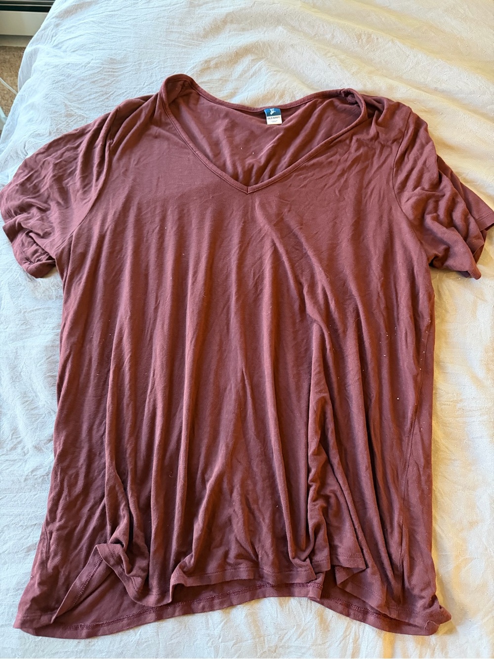 Old Navy Soft V-Neck Women's Tee - Rust Plum